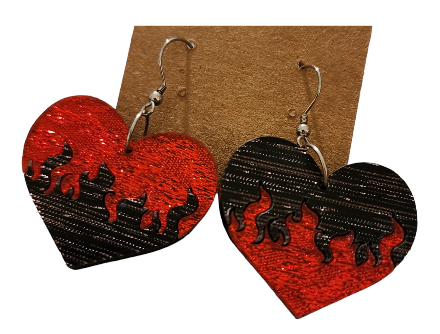 Flaming Heart Earrings