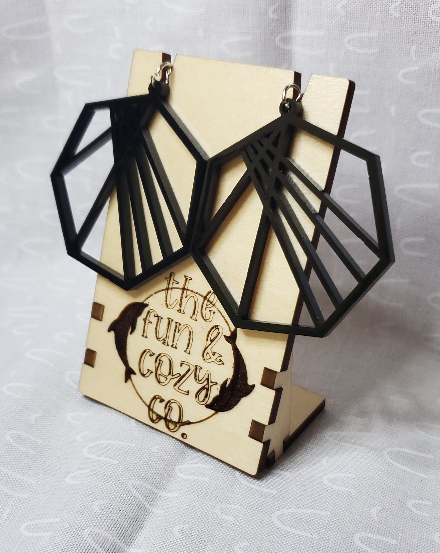 Geometric Heptagon Earrings