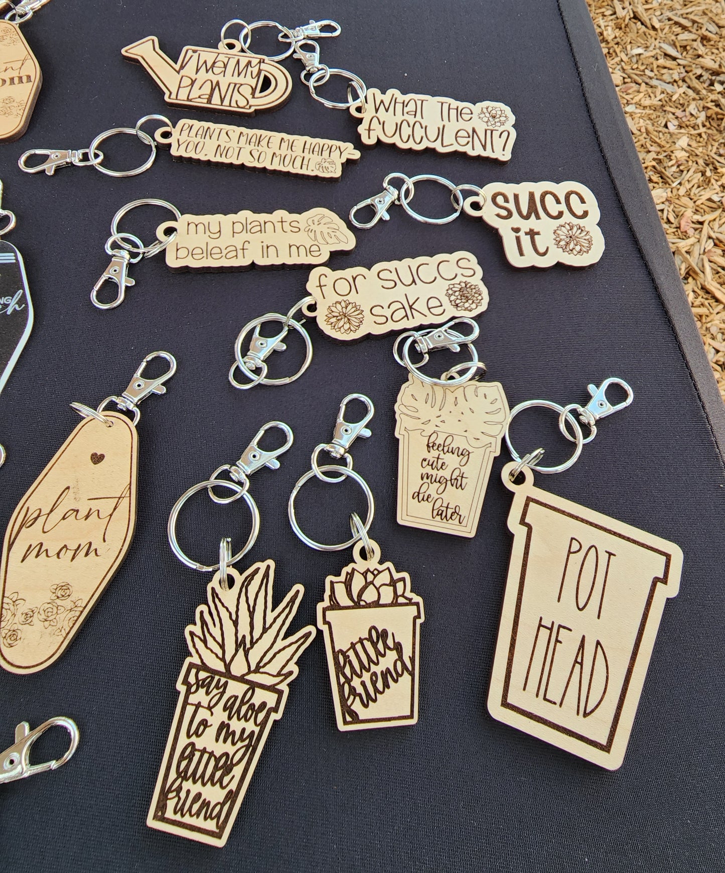 Plant Pun Keychains